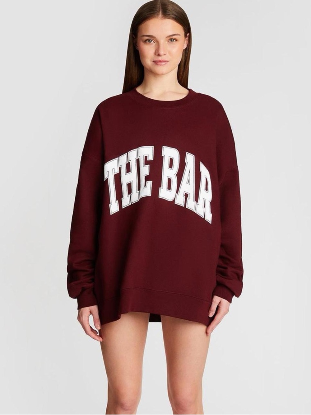 The bar burgundy oversized crewneck
